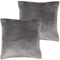 Bestlivings Dekokissen Kuschel Kissenbezug mit Reißverschluss 45 x 45 cm Anthrazit 2er Pack