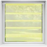 Bestlivings Bistrogardine Raffoptik mit Stangendurchzug "Sky" in 100x110 cm - Gelb