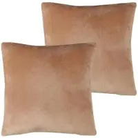 Bestlivings Kissenhülle Kuschel Kissenbezug mit Reißverschluss 60 x 60 cm Nougat 2er Pack