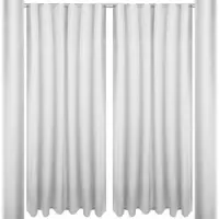 Bestlivings 2er Set Dekoschal Ellen Universalband Inkl. Raffhalter 140 cm x 245 cm Hellgrau