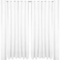 Bestlivings 2er Set Dekoschal Ellen,Universalband, inkl. Raffhalter 140 x 145 cm weiß - schneeweiß