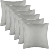 Bestlivings Outdoor Kissen mit Weißer Paspel Beige 6 Stück 6er Pack