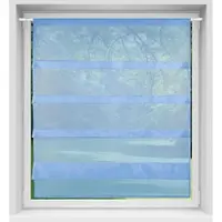 Bestlivings Bistrogardine Raffoptik mit Stangendurchzug Sky 90 cm x 110 cm Blau