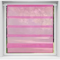 Bestlivings Bistrogardine Raffoptik mit Stangendurchzug Sky 100 cm x 110 cm Pink