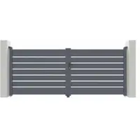 Casanoov Doppelflügeltor Aus Aluminium Vogel 350x140cm Grau