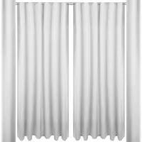 Bestlivings 2er Set Dekoschal Ellen,Universalband, inkl. Raffhalter 140 x 175 cm hellgrau - silbergrau