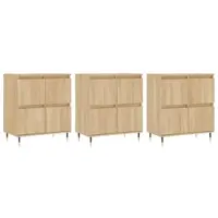 Helloshop26 - Buffet Sideboard Kommode Kleiderschrank Aufbewahrungsm√∂bel Organizer für Küche Wohnzimmer Lounge 3-teilig Sonoma 02_0037113