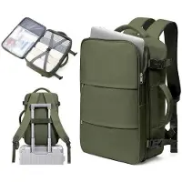 OEM Kleinwasserdichter Reisetransporter für Damen und Herren mit Laptopfach für 14 Zoll Laptop, Größe 40x20x25 cm, Beige und Braun.