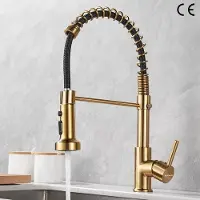 OEM Küchenarm - Drehbarer Sprühkopf - Abnehmbar - 360 Grad - Multifunktional - 3 Modi - Gold