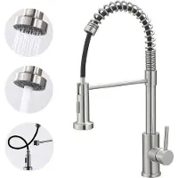 OEM Hochdruck-Küchenarmatur mit Drehdesign, ausziehbarer Duscharmatur, Mischarmatur für Waschbecken, 360° drehbar, zwei Sprühstufen