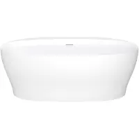 Vente-unique Halb freistehende Badewanne 160 x 80 x 58 cm Acryl Weiß matt 220 L LUMEL