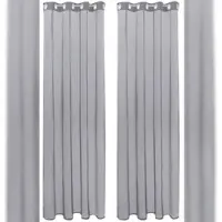 Bestlivings Dekoschal Noella Ösen Voile 2er Pack 140 x 175cm grau - lichtgrau