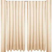 Bestlivings 2er Set Dekoschal Ellen,Universalband, inkl. Raffhalter 140 x 145 cm beige - creme