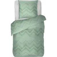 Bestlivings Bettwäsche 2-tlg ( ZickZack Mint ) Bettbezug 135x200cm + Kissenbezug 80x80cm Bettdecken Set mit Reißverschluss, 100% Baumwolle