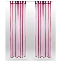 Bestlivings Dekoschal Noella Schlaufe Voile 2er Pack 140 x 245cm + Raffhalter bordeaux - beere