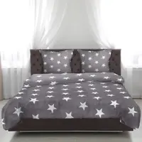 Bestlivings Bettwäsche Cashmere Touch - 80x80+135x200 cm - Sterne Anthrazit