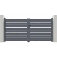 Casanoov Doppelflügeltor Aus Aluminium Vogel 300x160cm Grau