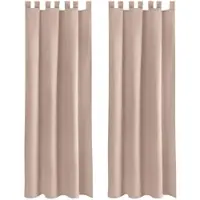 Bestlivings 2er Set Dekoschal EllenSchlaufe mit Raffhalter & Haken 140 x 175 cm Sandgrau