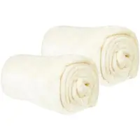Bestlivings Kuscheldecke im 2er Pack Wohndecke - extra weich - hochwertige Microfaser Flauschdecke, 60 x 80 cm - Champagner