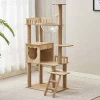 OEM Moderne houten Krabpaal mit Beobachtungsterrasse und Katenspielplatz