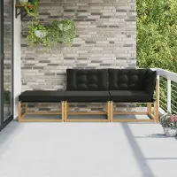 vidaXL Möbel Sectional Sofa Einheiten mit Kissen Weiß 241,5 x 83 x 73 cmGartenstühle - Gartenstühle c8627