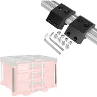 Lixada Universelle Schienenhalterung für Packout-Werkzeugkasten, 2er-Set platzsparender Schienenclips, Seitliches Befestigungsset, schwarz