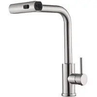 OEM Hochdruck-Küchenarmatur mit Dusche - Rostfreier Stahl - Einhandbetrieb - 3 Wasserstrahlen - Küchenarmatur mit Wasserhahn - warm und kalt drehbarer Haushaltsarmatur
