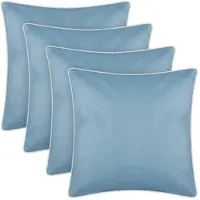 Bestlivings Outdoor Kissen mit Weißer Paspel Türkis 4 Stück 4er Pack