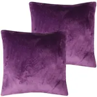 Bestlivings Dekokissen Kuschel Kissenbezug mit Reißverschluss 45 x 45 cm Violett 2er Pack