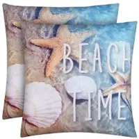 Bestlivings Outdoor Kissen mit Strandmotiv Beach Time 2 Stück 2er Pack