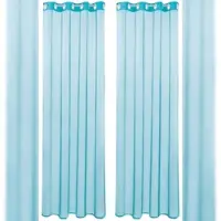 Bestlivings Dekoschal Noella Ösen Voile 2er Pack 140 x 245cm türkis - aqua