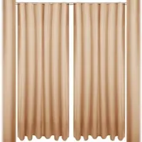 Bestlivings 2er Set Dekoschal Ellen,Universalband, inkl. Raffhalter 140 x 175 cm sandgrau - beigegrau