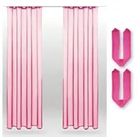 Bestlivings Dekoschal Noella mit Universalband Voile 2er Pack 140 x 245cm + Raffhalter pink - fuchsia