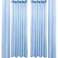 Bestlivings Dekoschal Noella Ösen Voile 2er Pack 140 x 175cm blau - mittelblau