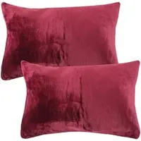 Bestlivings Dekokissen Kuschel Kissenbezug mit Reißverschluss 40 x 60 cm Aubergine 2er Pack