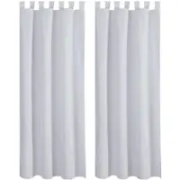 Bestlivings 2er Set Dekoschal Ellen,Schlaufe, inkl. Raffhalter & Haken 140 x 225 cm hellgrau - silbergrau