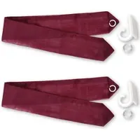 Bestlivings Dekoschal Noella Schlaufe Voile 2er Pack 140 cm x 145 cm + Raffhalter Bordeaux