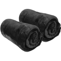 Bestlivings Kuscheldecke Celina 2er Pack Schwarz 60 x 80 cm