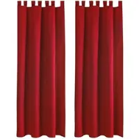 Bestlivings 2er Set Dekoschal Ellen,Schlaufe, inkl. Raffhalter & Haken 140 x 245 cm rot - kaminrot
