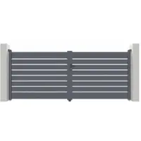 Casanoov Doppelflügeltor Aus Aluminium Vogel 400x160cm Grau