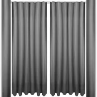 Bestlivings 2er Set Dekoschal Ellen Universalband Inkl. Raffhalter 140 cm x 175 cm Anthrazit
