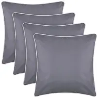 Bestlivings Outdoor Kissen mit Weißer Paspel 4 Stück 4er Pack