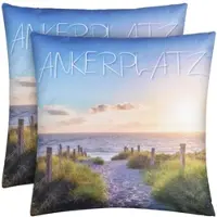 Bestlivings Outdoor Kissen mit Strandmotiv Ankerplatz 2 Stück 2er Pack