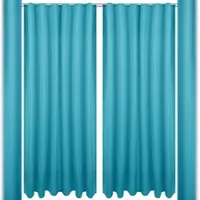 Bestlivings 2er Set Dekoschal Ellen,Universalband, inkl. Raffhalter 140 x 175 cm türkis - petrol