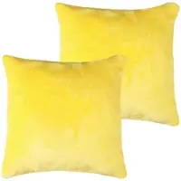 Bestlivings Dekokissen Kuschel Kissenbezug mit Reißverschluss 60 x 60 cm Gelb 2er Pack