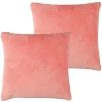 Bestlivings Kissenhülle Kuschel Kissenbezug mit Reißverschluss 60 x 60 cm Lachs 2er Pack