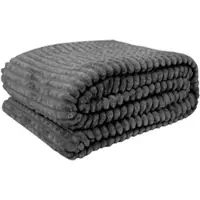 Bestlivings Kuscheldecke Jacquard Flanell 130 x 170 cm Anthrazit