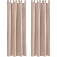 Bestlivings 2er Set Dekoschal EllenSchlaufe mit Raffhalter & Haken 140 cm x 225 cm Sandgrau