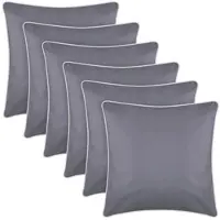 Bestlivings Outdoor Kissen mit Weißer Paspel 6 Stück 6er Pack