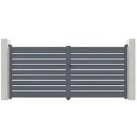 Casanoov Doppelflügeltor Aus Aluminium Vogel 300x180cm Grau